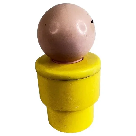 Vintage 1975 Fisher Price Click N Clatter #417 Car & Little Big People Baby Toy - Picture 9 of 11